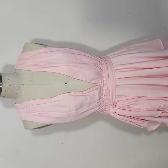 Lioness Peach Deep Vneck Tiered Dress Size S - Picture 2 of 8